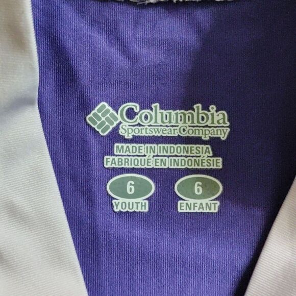 Columbia Purple Omni Shade Long Sleeve Shirt Sun Shirt Swim Summer Size 6 - Picture 2 of 8